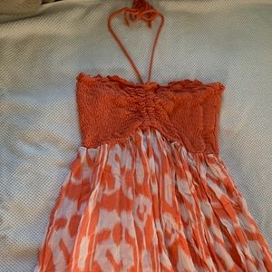 Orange and White Swim Dress Cover-Up
